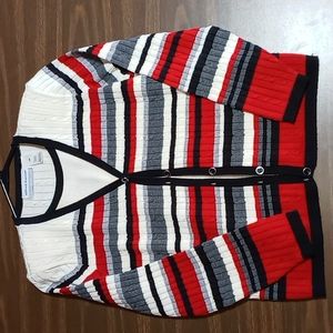 Alfred Dunner PM Black/Red/White/Grey Cardigan